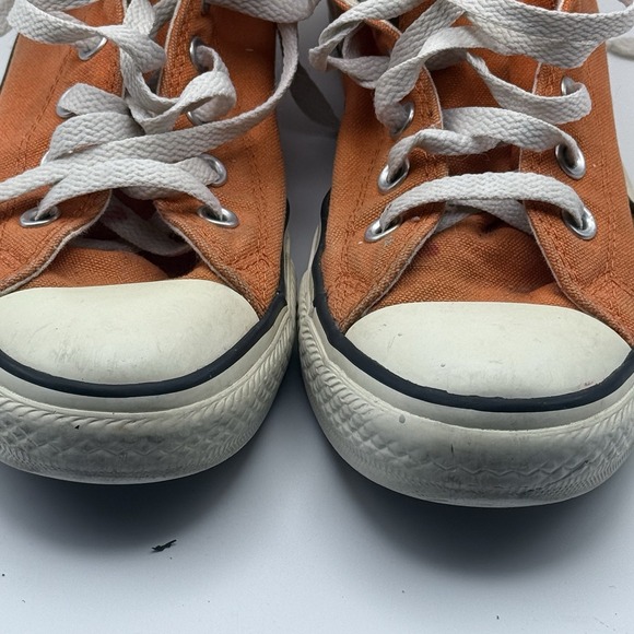 Converse Chuck Taylor All Star Orange High Top Sneakers Mens 7 Womens 9 Canvas - Picture 3 of 9
